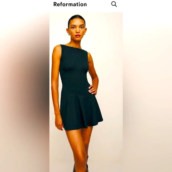 NWT Reformation Mayve Knit Dress black cotton small - Picture 6 of 10